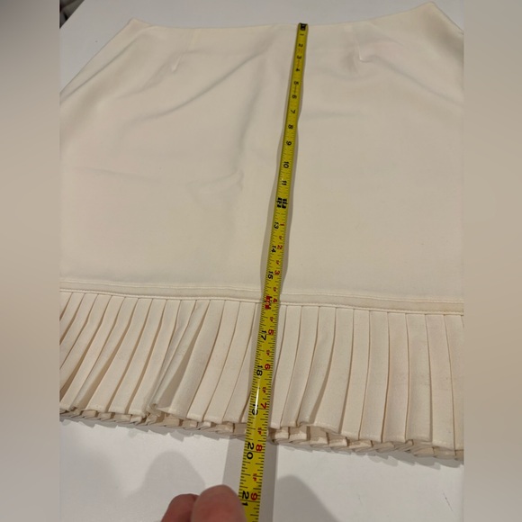 Winter white skirt with pleated accent length above knee on most petite new - Picture 4 of 9